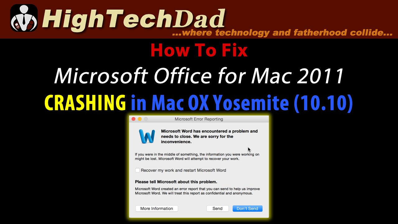 Microsoft Word For Mac 2011 Keeps Crashing